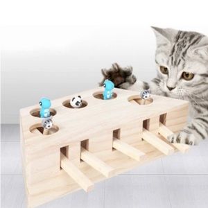 Interactive Wooden Cat Toy